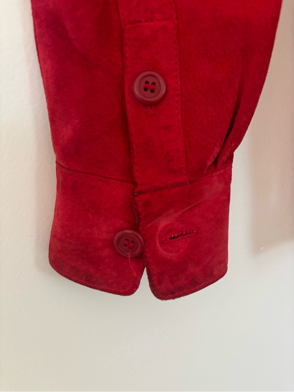 Red Suede Button-Front Jacket - Picture 5 of 5